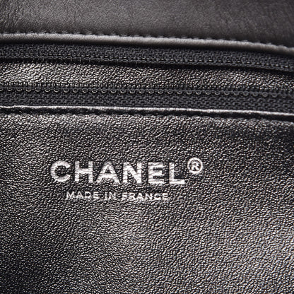 Chanel Patent Metallic Crumpled Calfskin Chevron Quilted Envelope Clutch Black 6 of 10