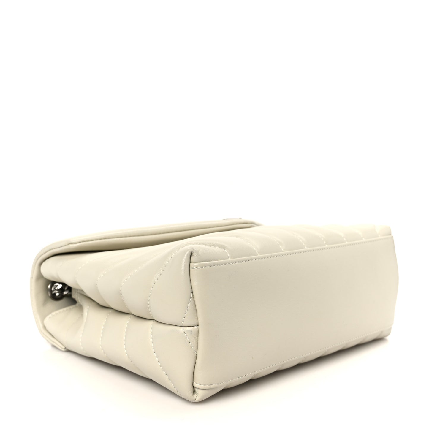 Calfskin Y Quilted Monogram Small Loulou Chain Satchel Crema Soft