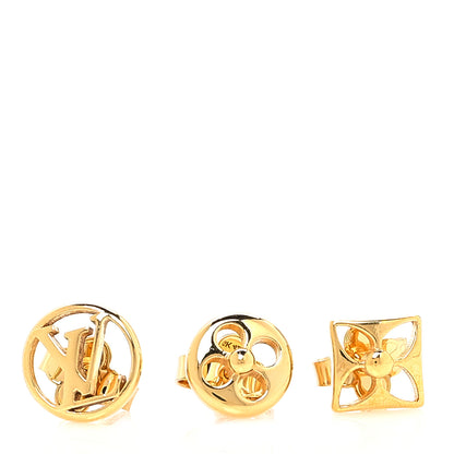 Louis Vuitton Metal Crazy In Lock Earrings Set Gold 1 of 4