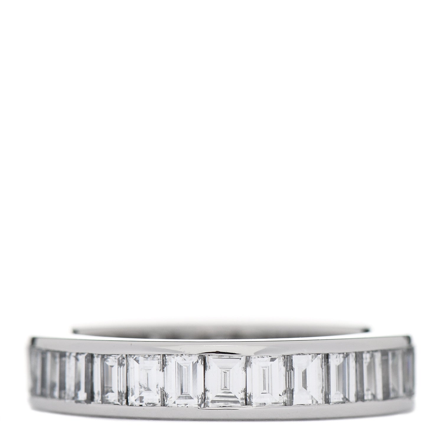 Tiffany Platinum Diamond 4mm Channel-Set Baguette Eternity Band Ring 50 5.5 3 of 5