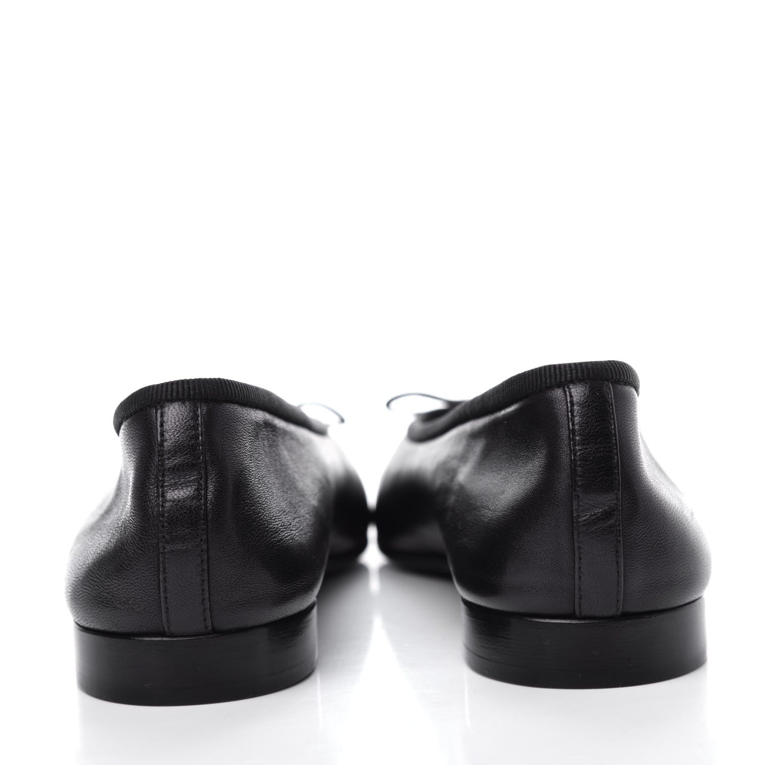 Chanel Lambskin Cap Toe Ballerina Flats 37 Black 7 of 11