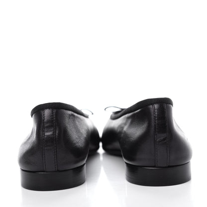 Chanel Lambskin Cap Toe Ballerina Flats 37 Black 7 of 11