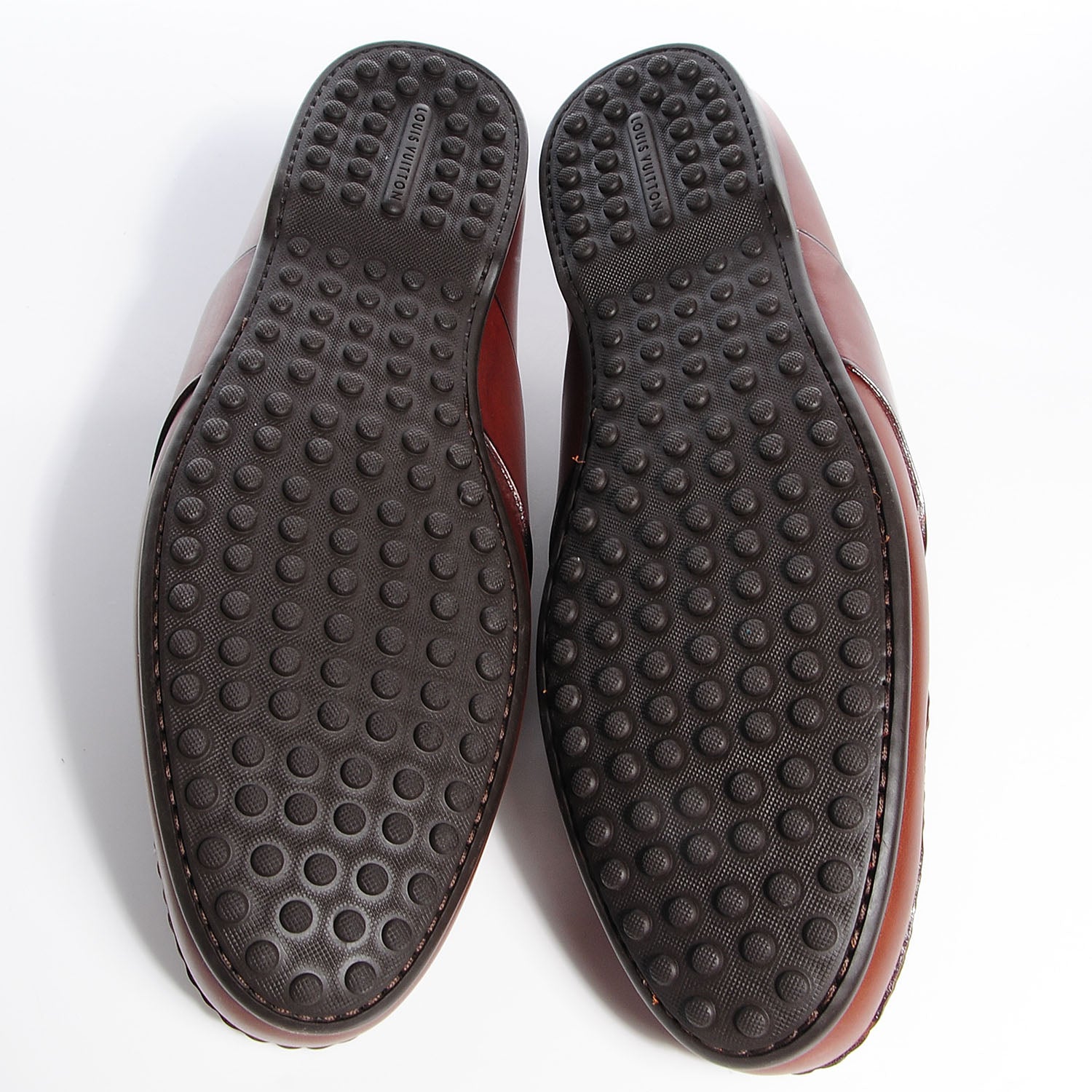 Louis Vuitton Mens Leather Contest Car Loafers 6.5 Cognac 5 of 5