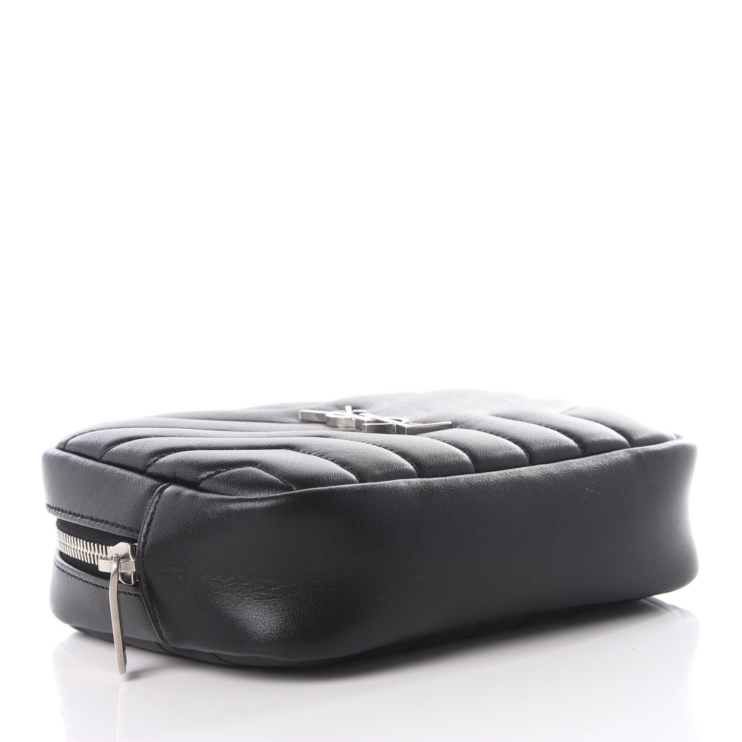 Lambskin Y Quilted Monogram Loulou Cosmetic Case Black