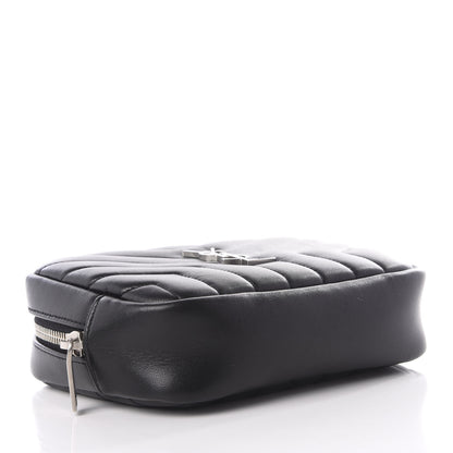 Saint Laurent Lambskin Y Quilted Monogram Loulou Cosmetic Case Black 3 of 9