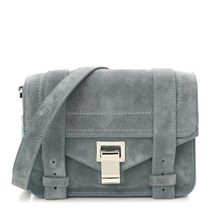 Proenza Schouler Suede PS1 Mini Pouch Messenger Bag Faded Blue 1 of 10