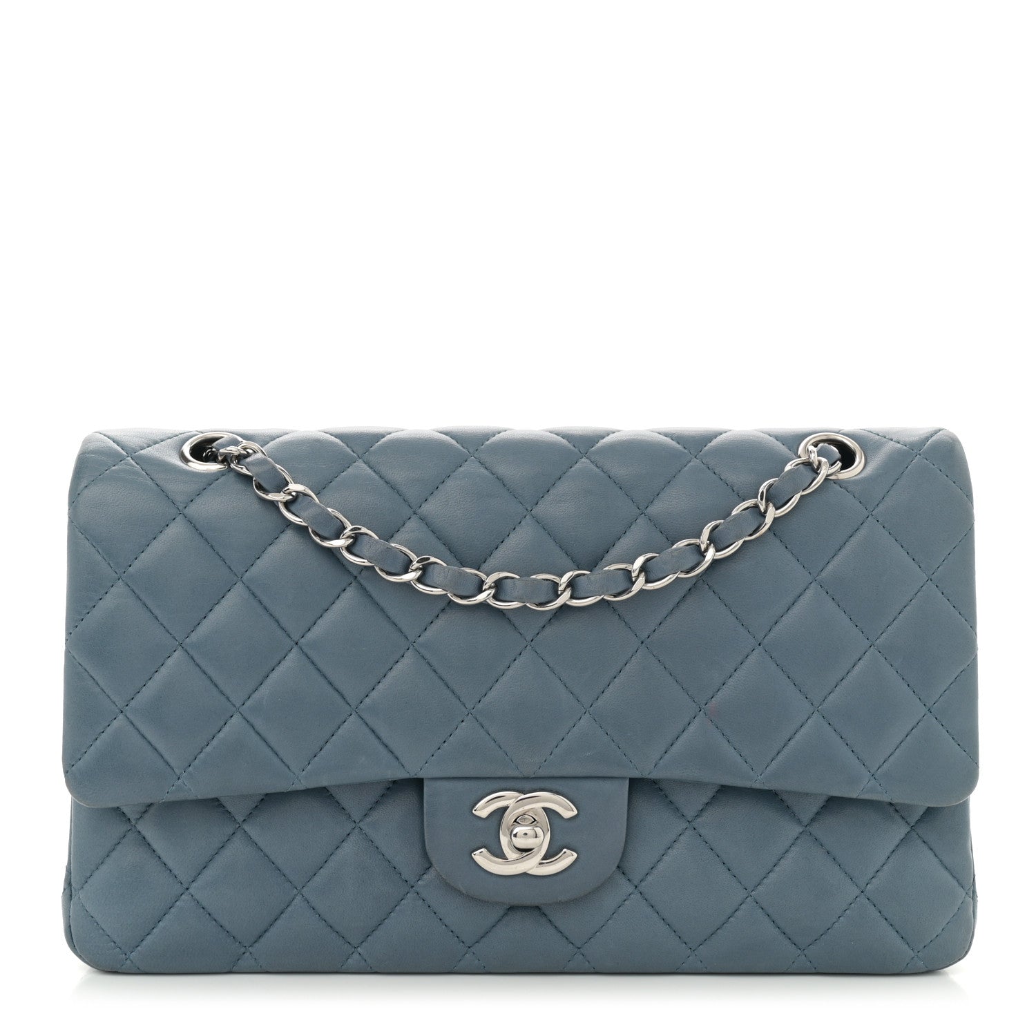 Chanel Lambskin Quilted Medium Double Flap Blue 1 of 11