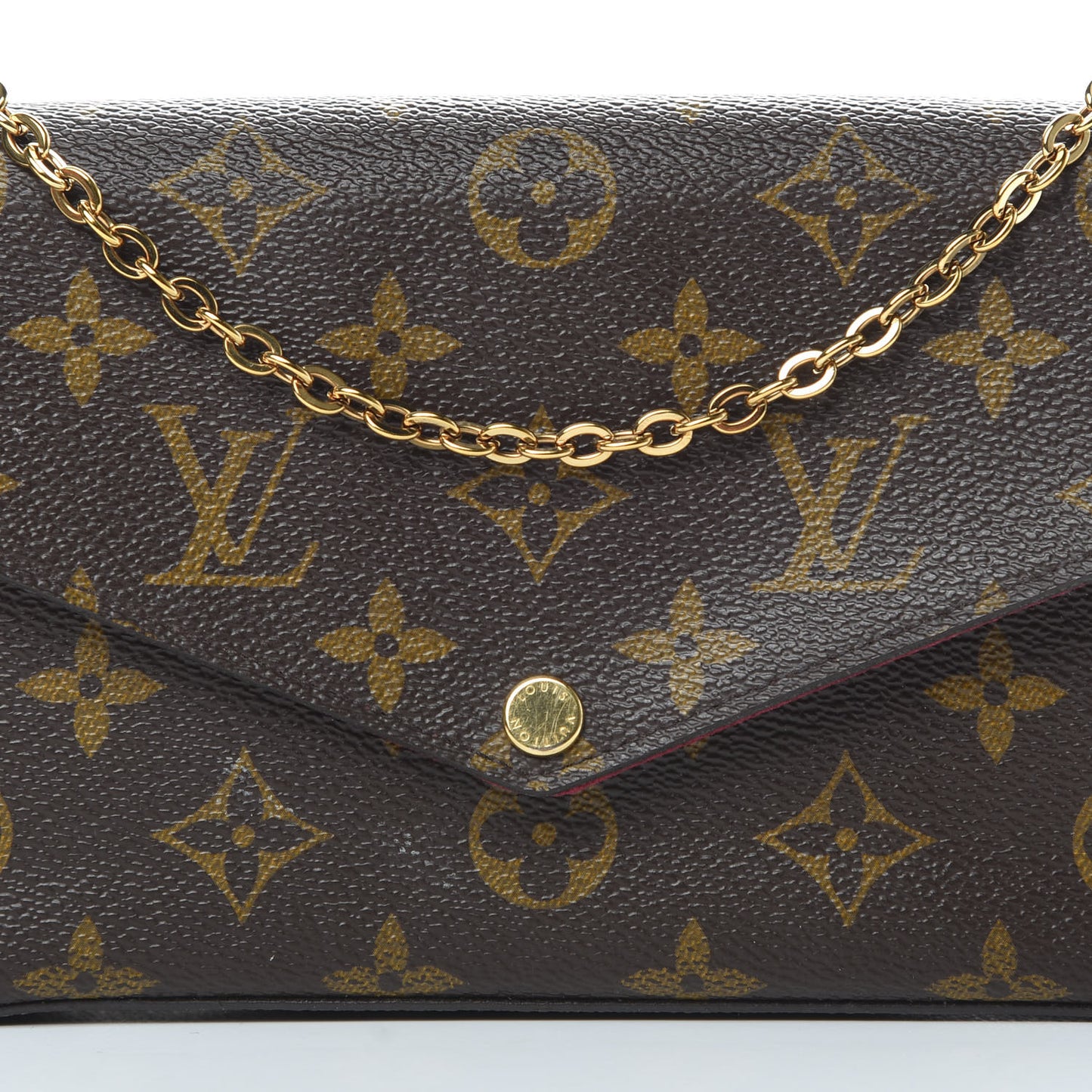 Monogram Pochette Felicie Chain Wallet Fuchsia