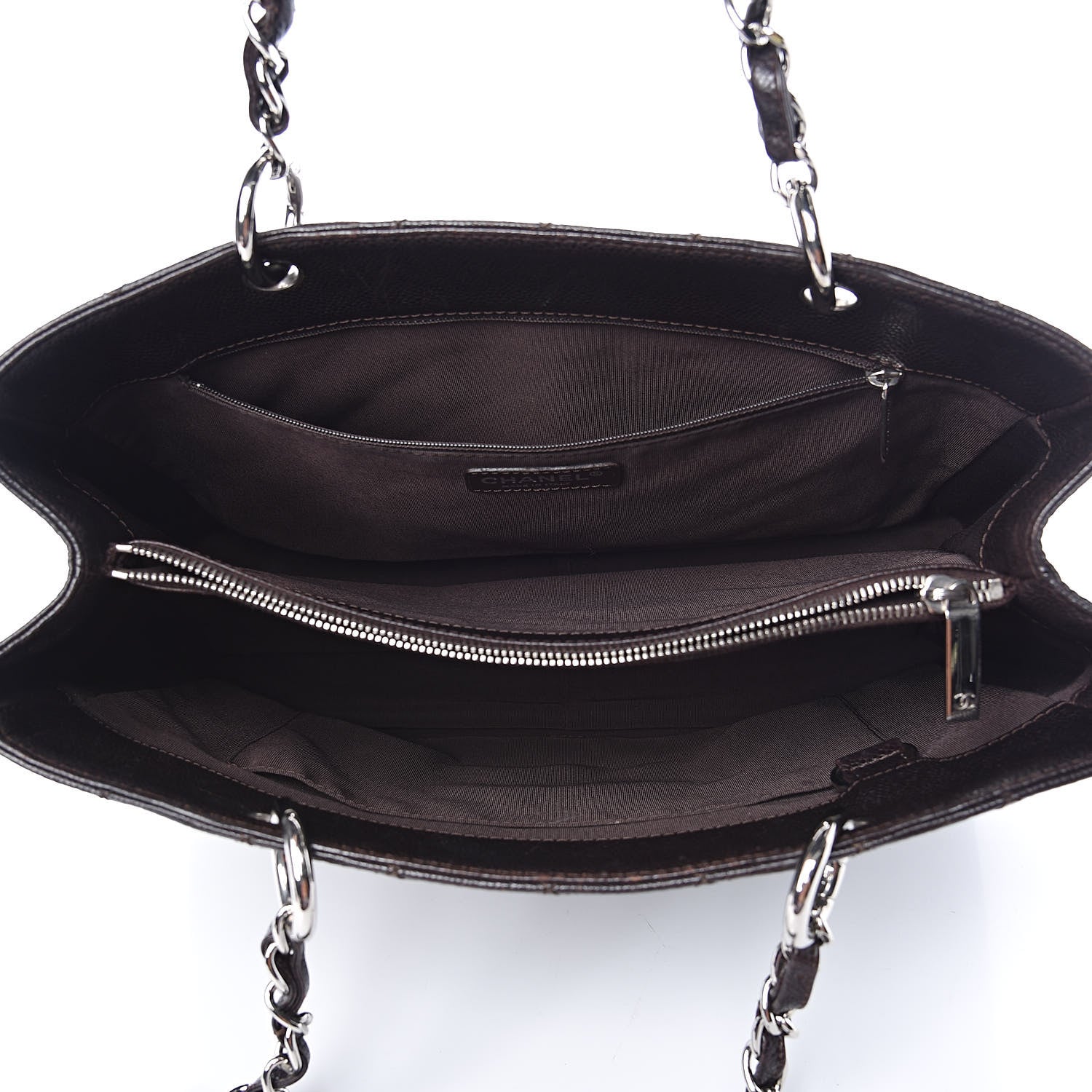Chanel Caviar Quilted Grand Shopping Tote GST Dark Brown 5 of 19