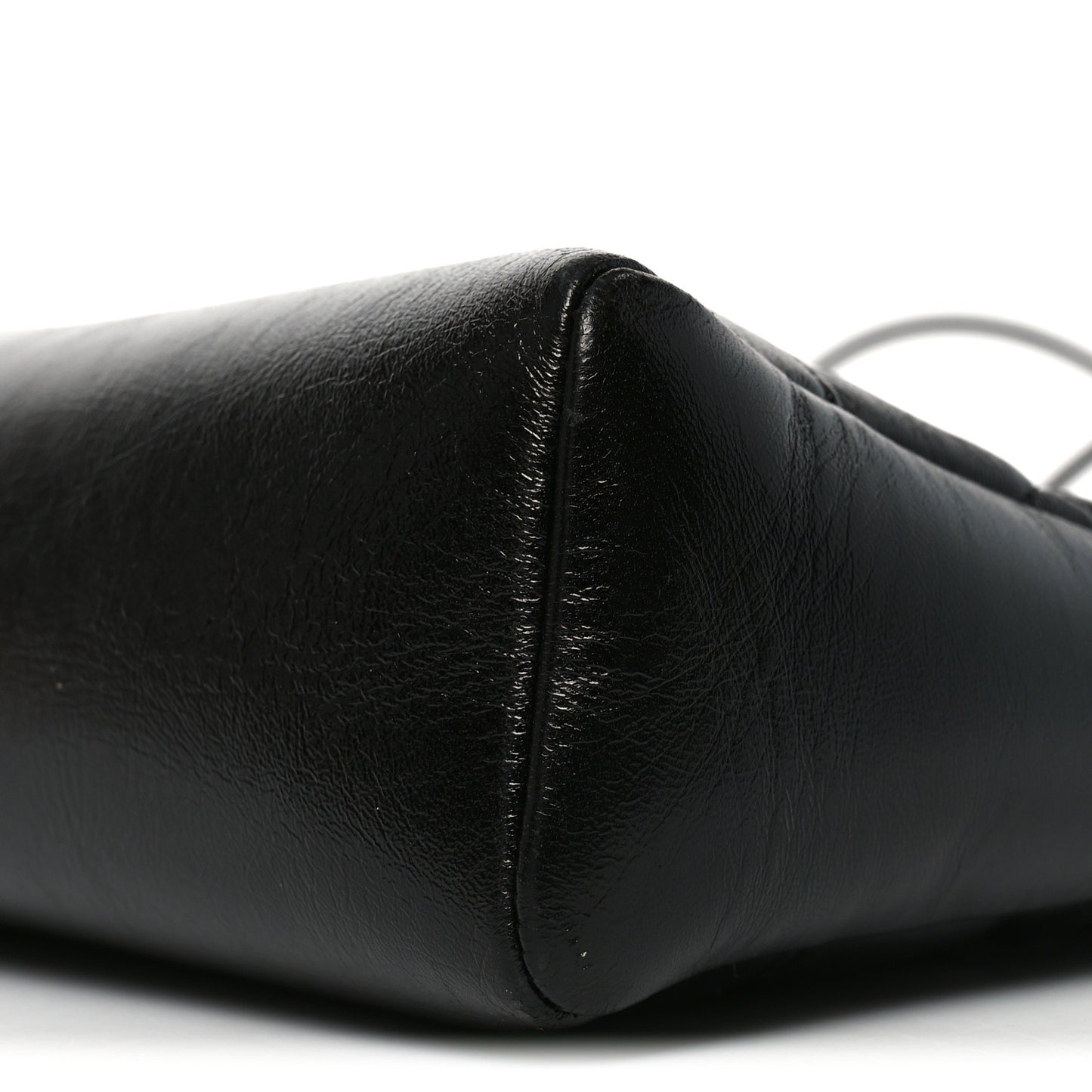 Shiny Lambskin Quilted 31 Shopping Bag Black