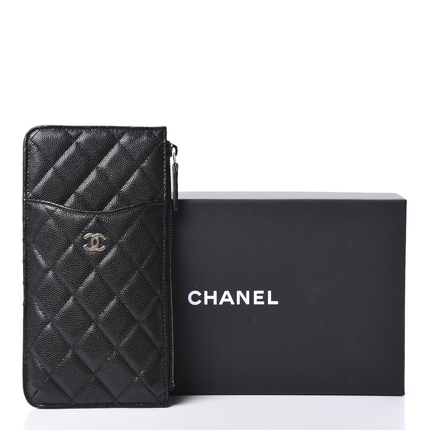 Chanel Caviar Quilted Classic Flat Wallet Pouch Black 9 of 9