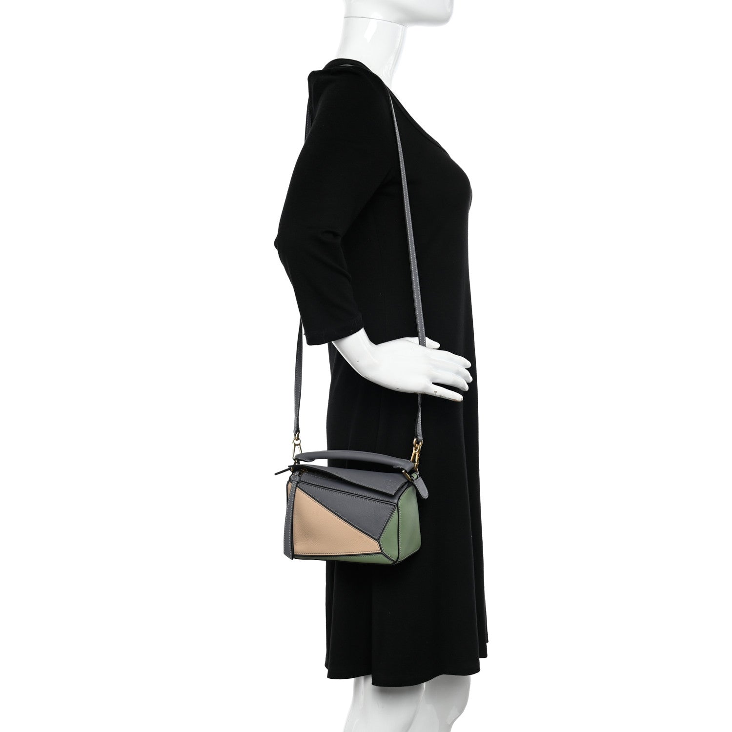 Loewe Calfskin Mini Puzzle Bag Asphalt Grey Nude 2 of 10