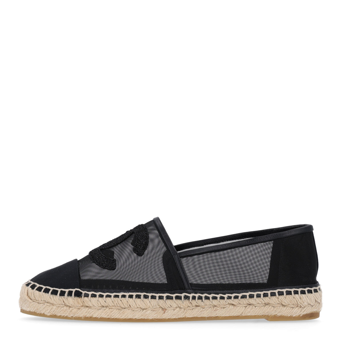 Chanel Mesh Grosgrain CC Espadrilles 40 Black 1 of 9