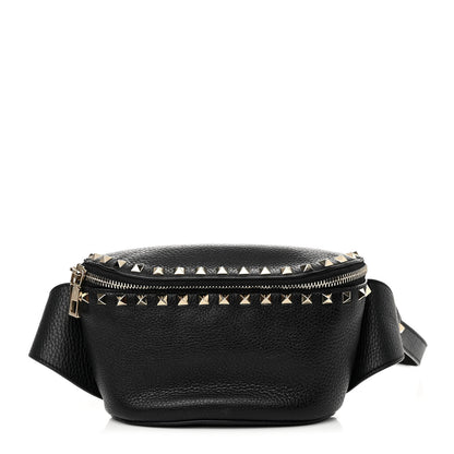 Valentino Garavani Grainy Calfskin Rockstud Belt Bag Black 1 of 13