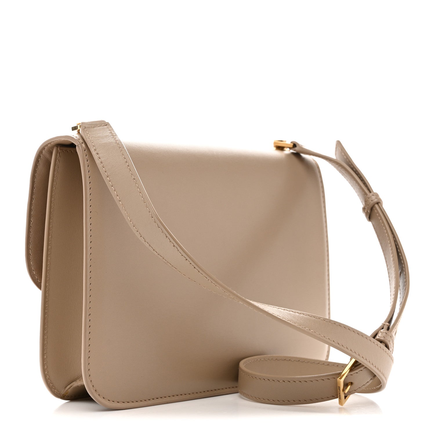 Saint Laurent Smooth Calfskin Le Carre Satchel Dark Beige 3 of 17