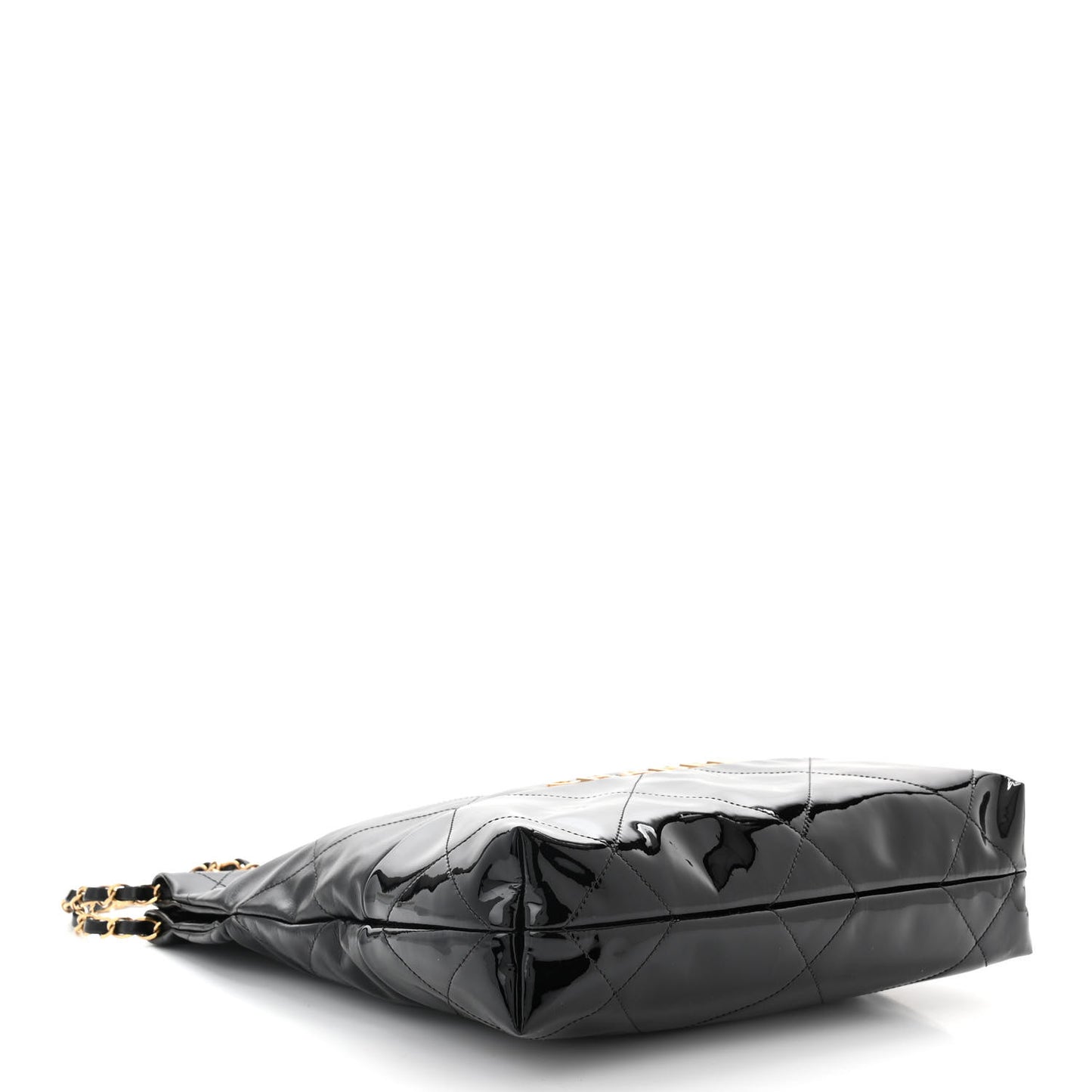 Shiny Calfskin Patent Quilted Small Chanel 22 Black
