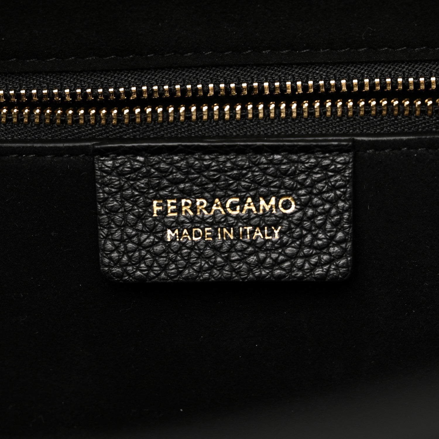 Salvatore Ferragamo Hammered Calfskin XL East West Tote Bag Black 6 of 9