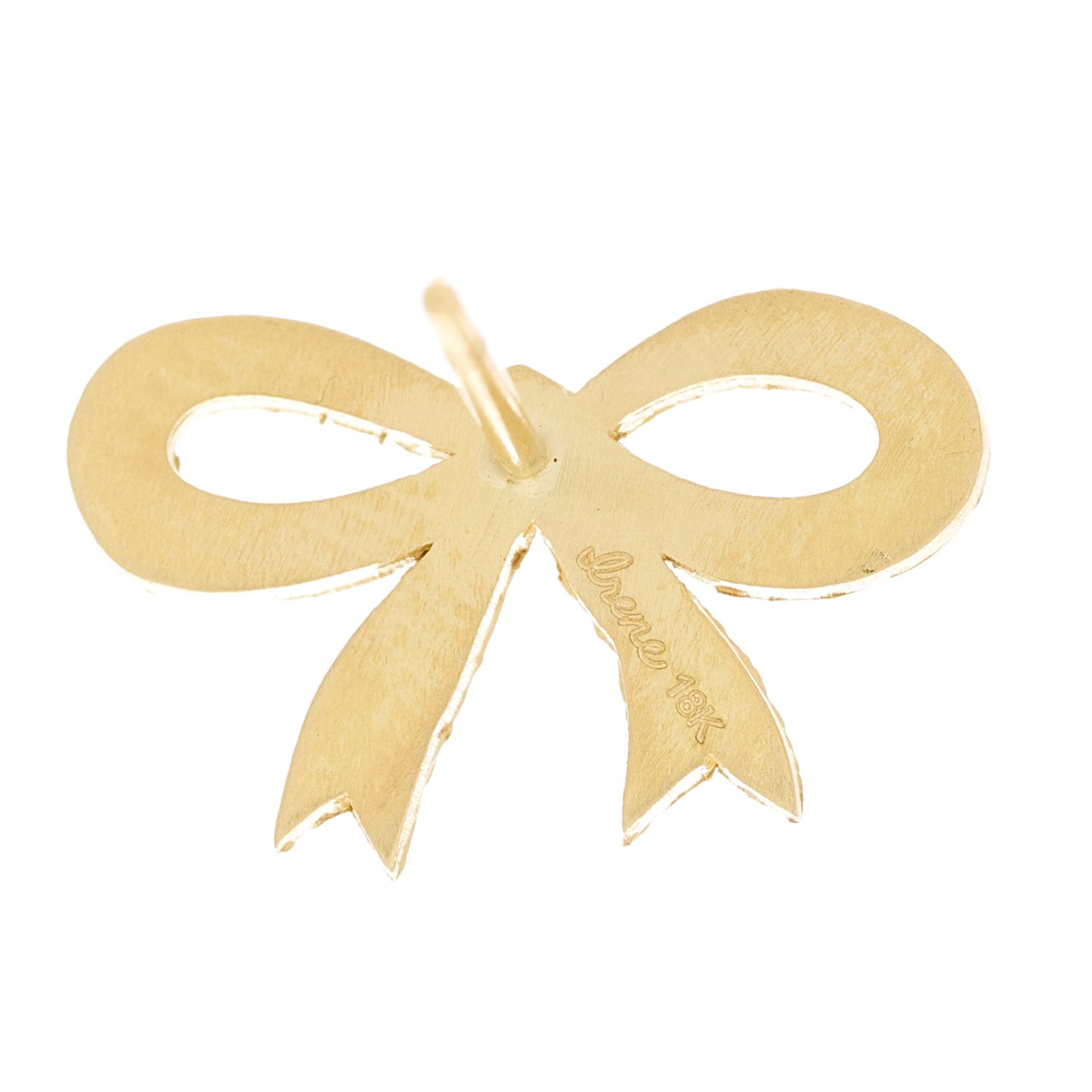 18K Yellow Gold Diamond Pave Bow Stud Earrings
