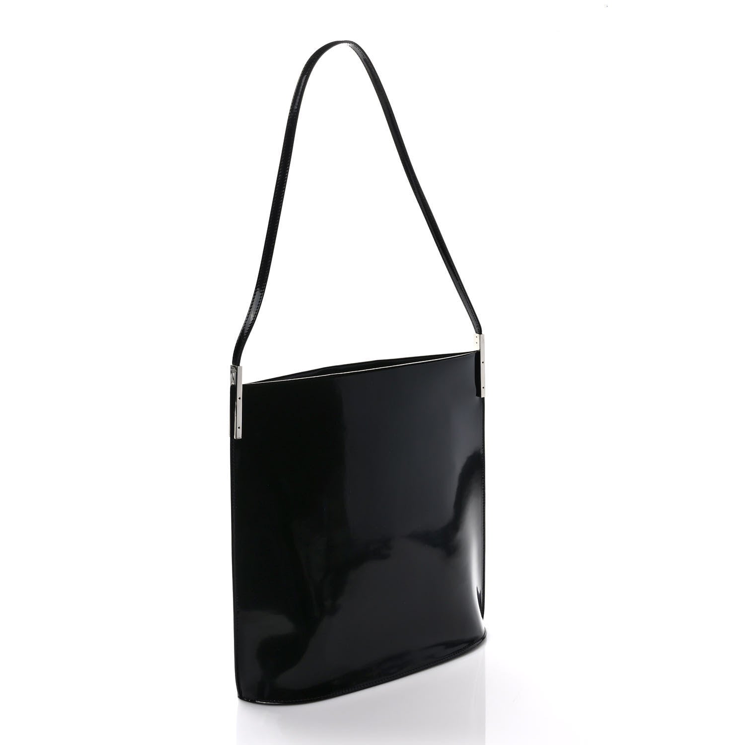 Saint Laurent Patent Calfskin Suzanne Rigid Shoulder Bag Black 3 of 8