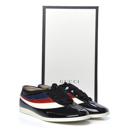Gucci Patent Calfskin Web Falacer Sneakers 9.5 Black 8 of 8