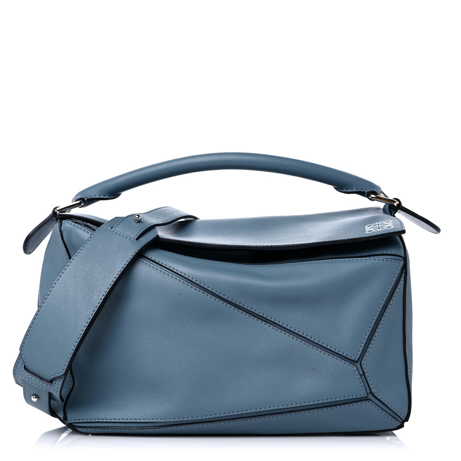 Loewe Calfskin Small Puzzle Bag Stone Blue 1 of 8
