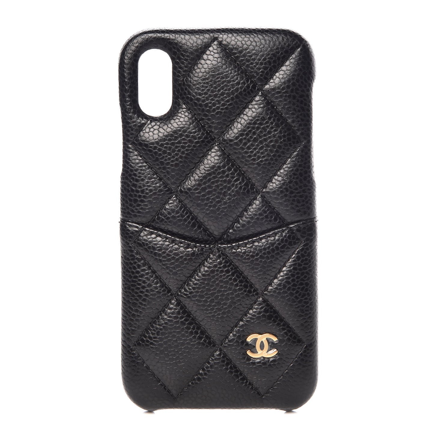 Caviar Quilted iPhone X Coco Tech Case Black