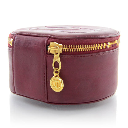 Chanel Calfskin Round Jewelry Travel Case 3 of 7