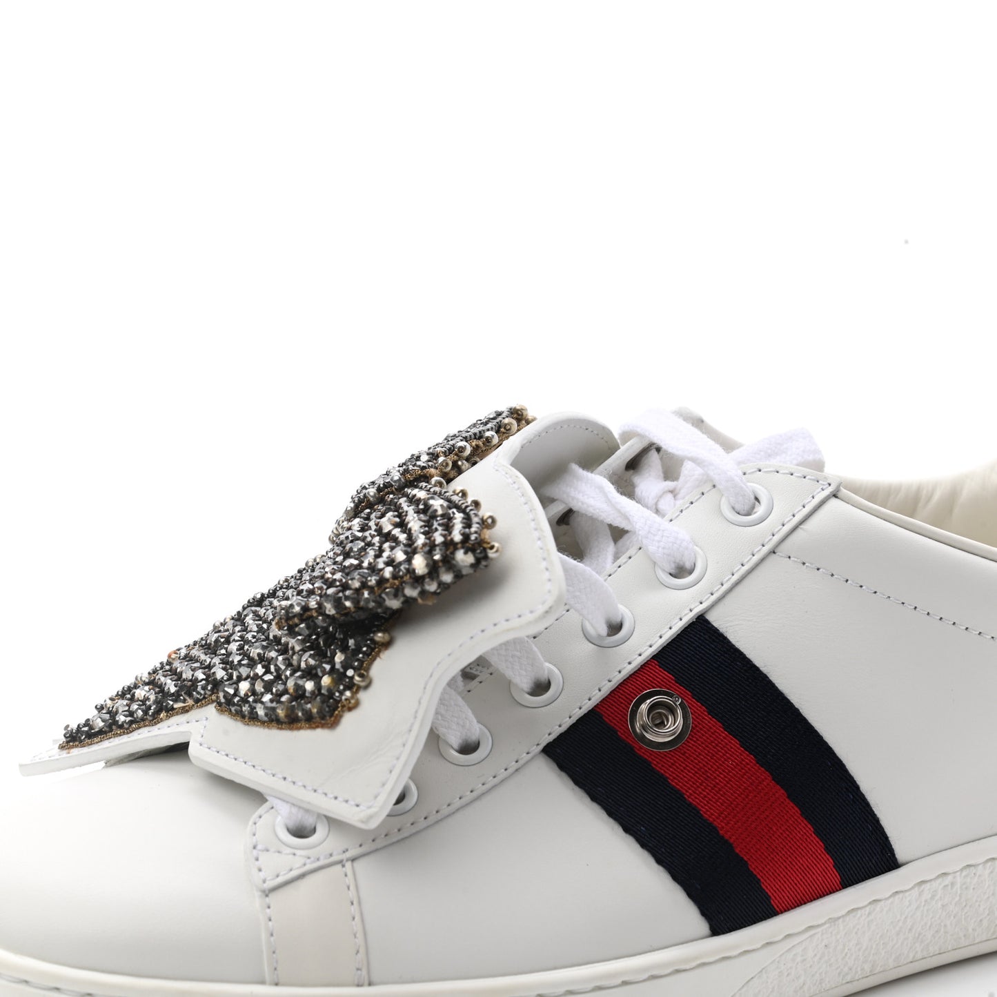 Calfskin Ayers Web Womens Ace Bow Lace Sneakers 39 White