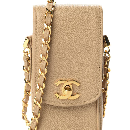 Chanel Caviar Phone Holder Crossbody Beige 11 of 11