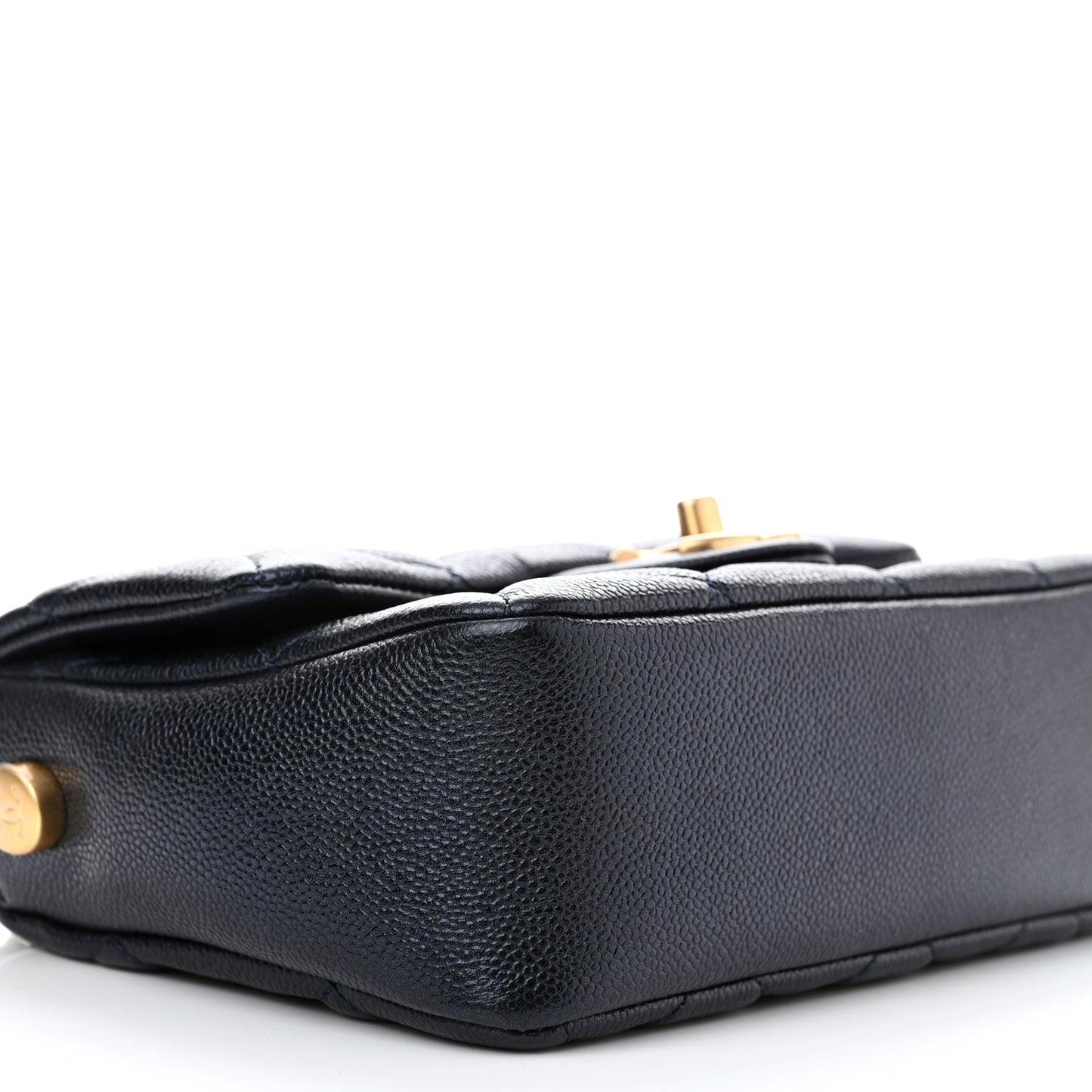 Iridescent Caviar Quilted Mini My Perfect Flap Black