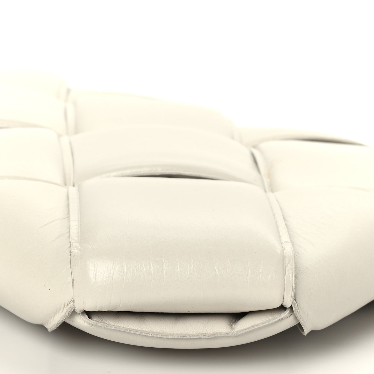 Paper Calfskin Maxi Intrecciato Padded Pouch Clutch Plaster