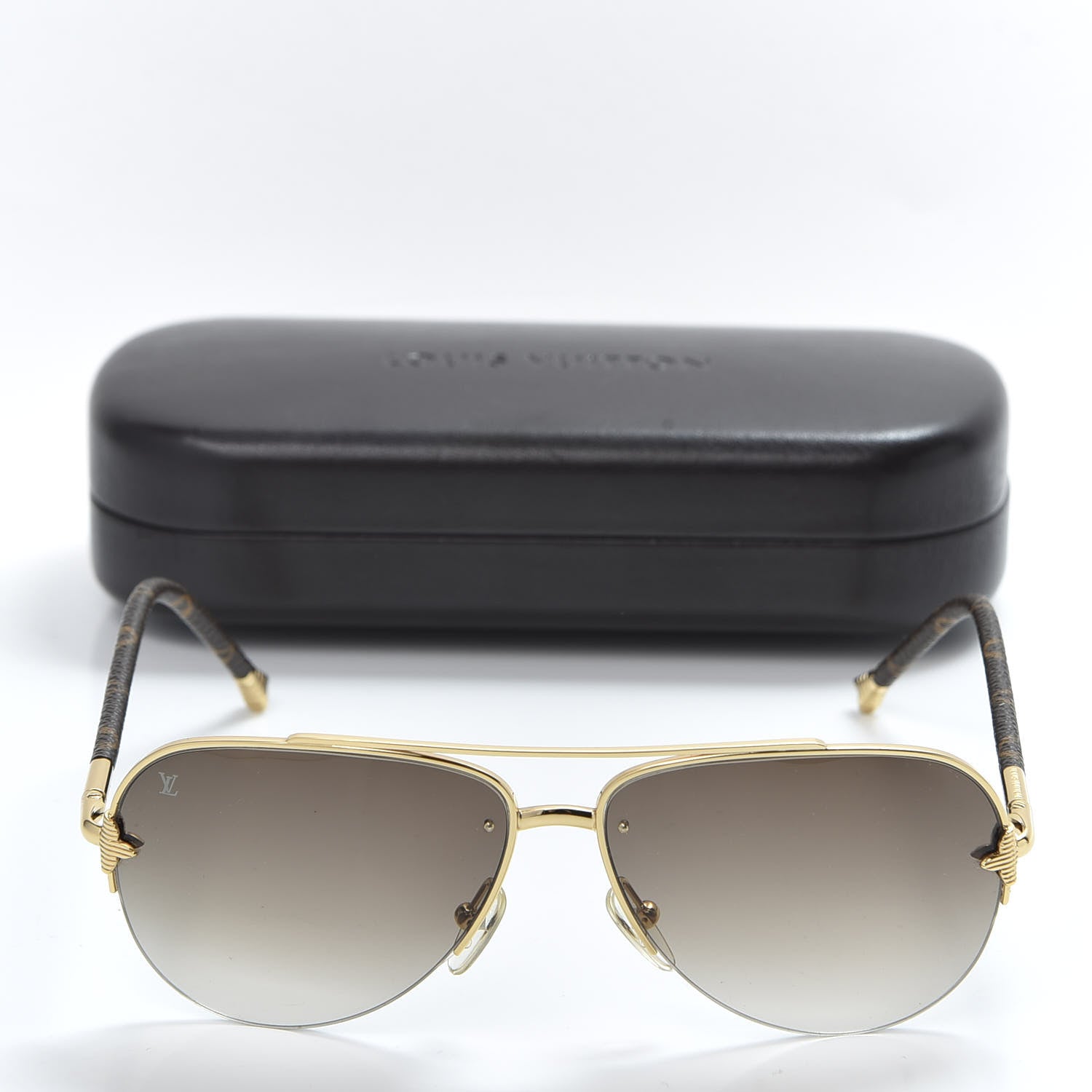 Louis Vuitton Monogram Petite Viola Pilote Aviator Sunglasses Z0571U Brown 8 of 8