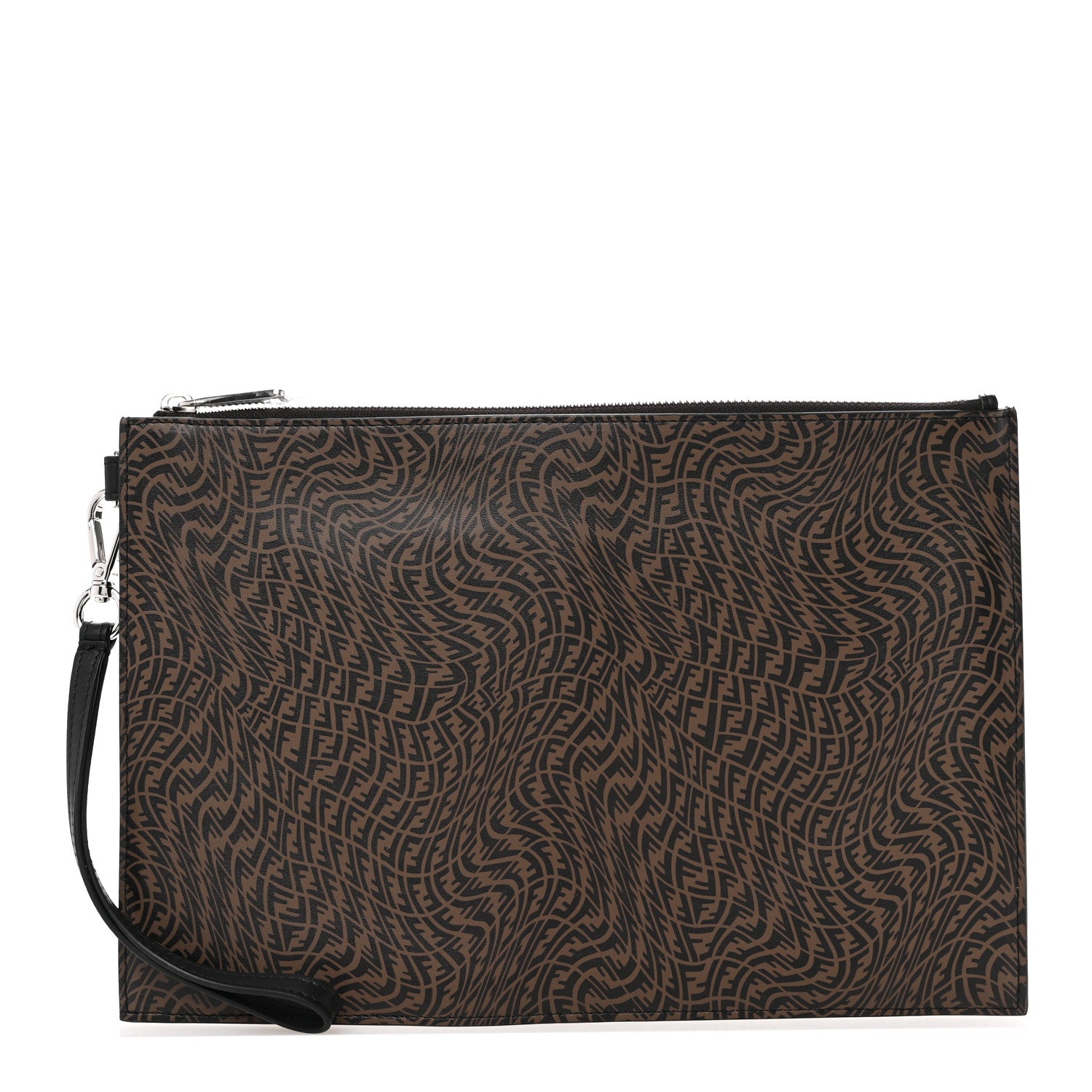 Fendi X SARAH COLEMAN Vitello Grace Light Micro FF Vertigo Embossed Flat Clutch Maya Black 1 of 7
