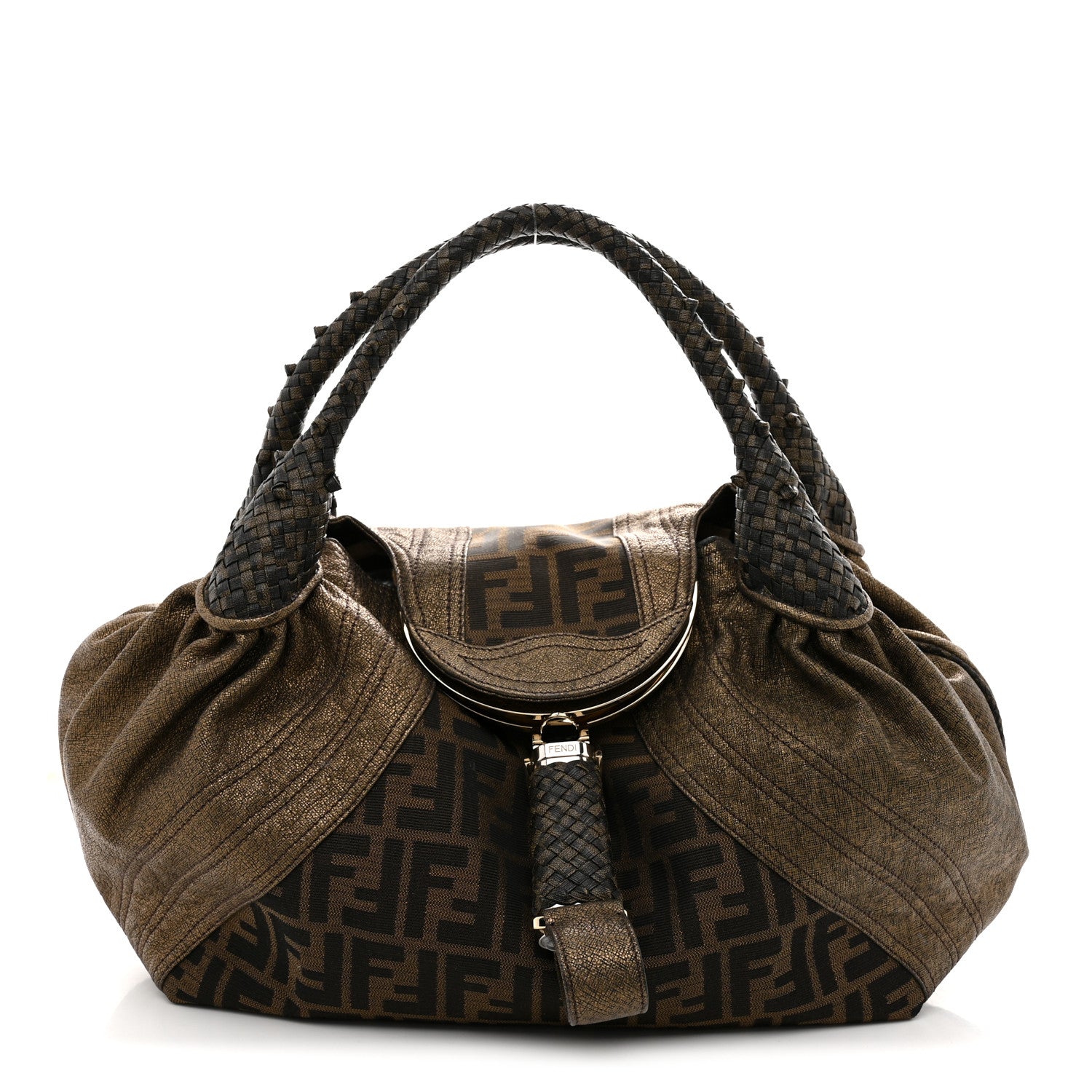 Fendi Zucca Goatskin Spy Tobacco Bronzo 1 of 10