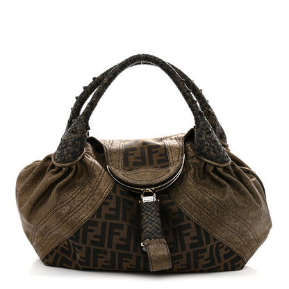 Fendi Zucca Goatskin Spy Tobacco Bronzo 1 of 10