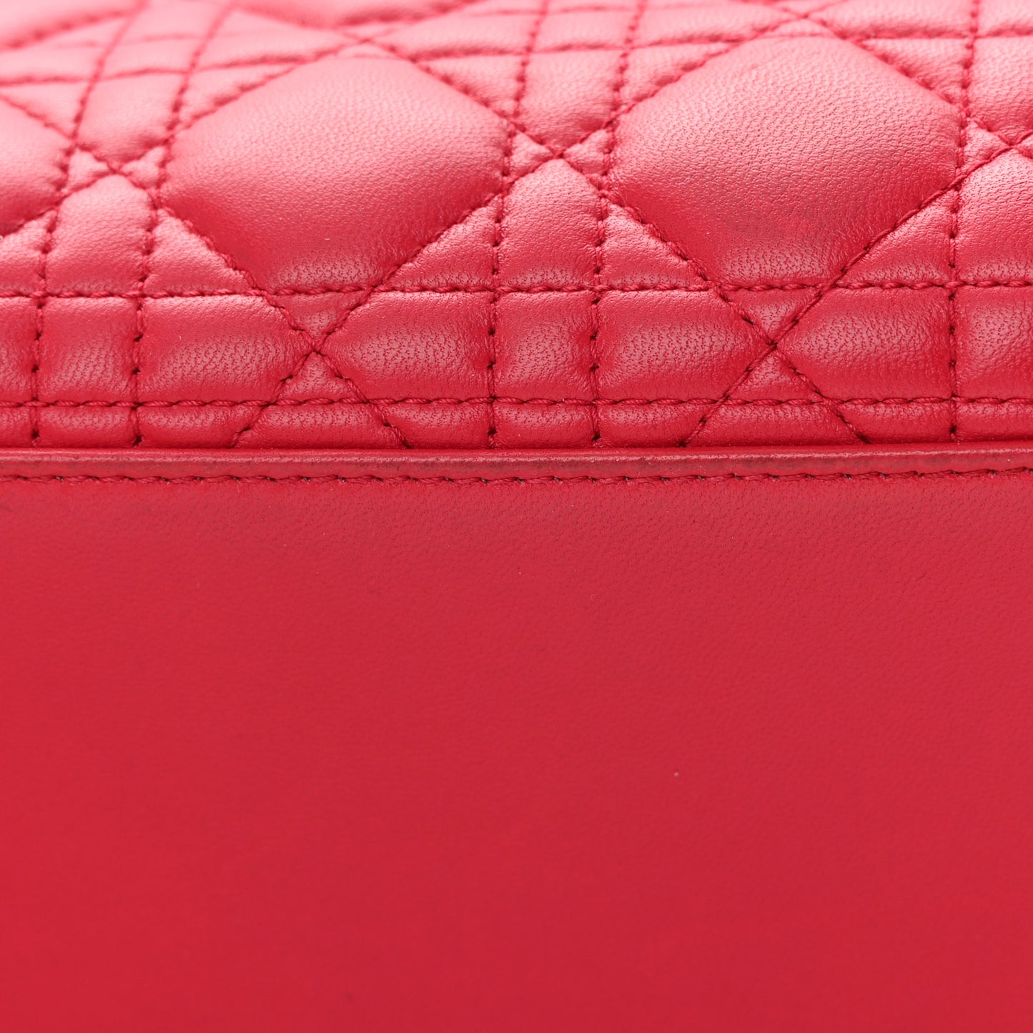 Lambskin Cannage Large Lady Dior Fuchsia