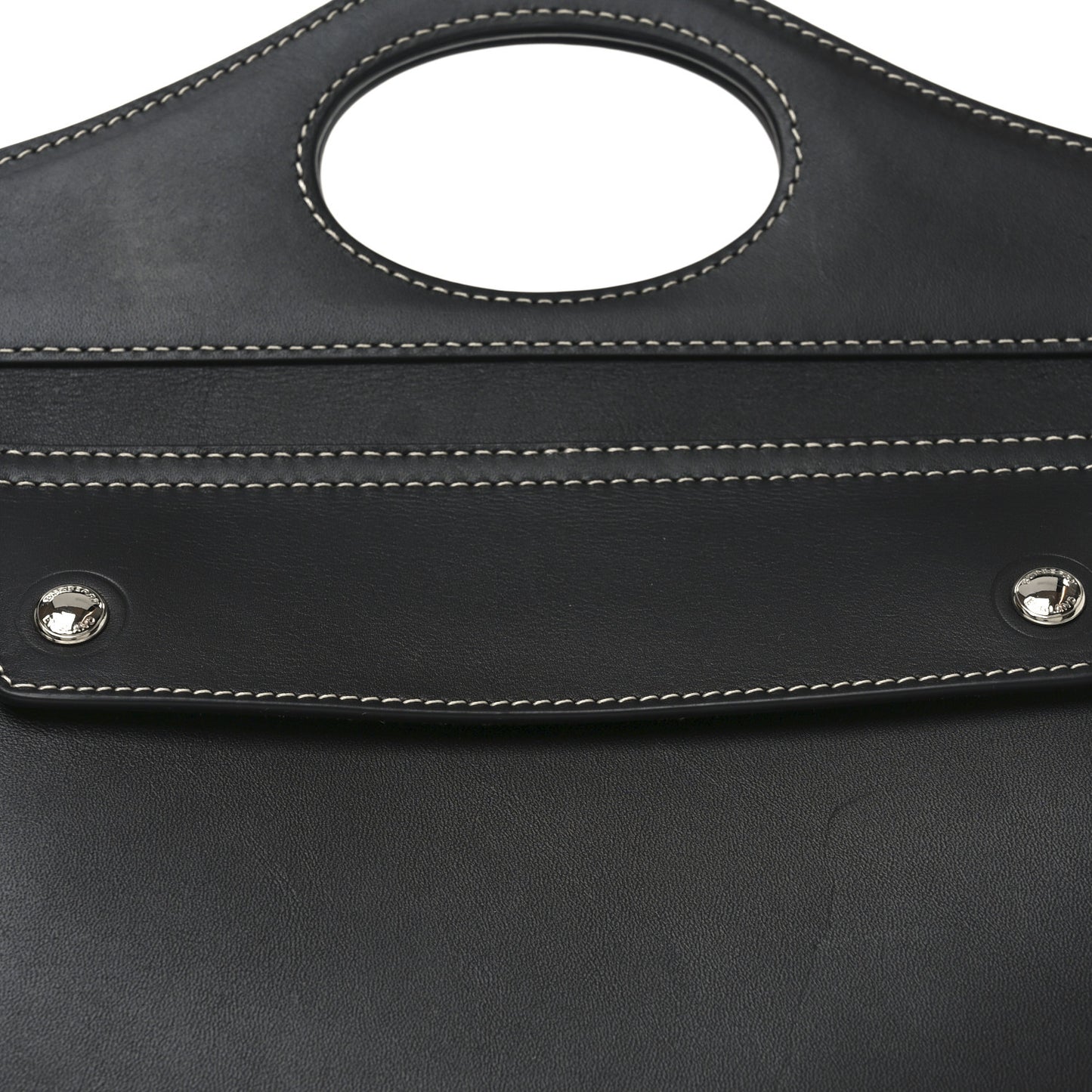Soft Calfskin Small Pocket Tote Bag Black