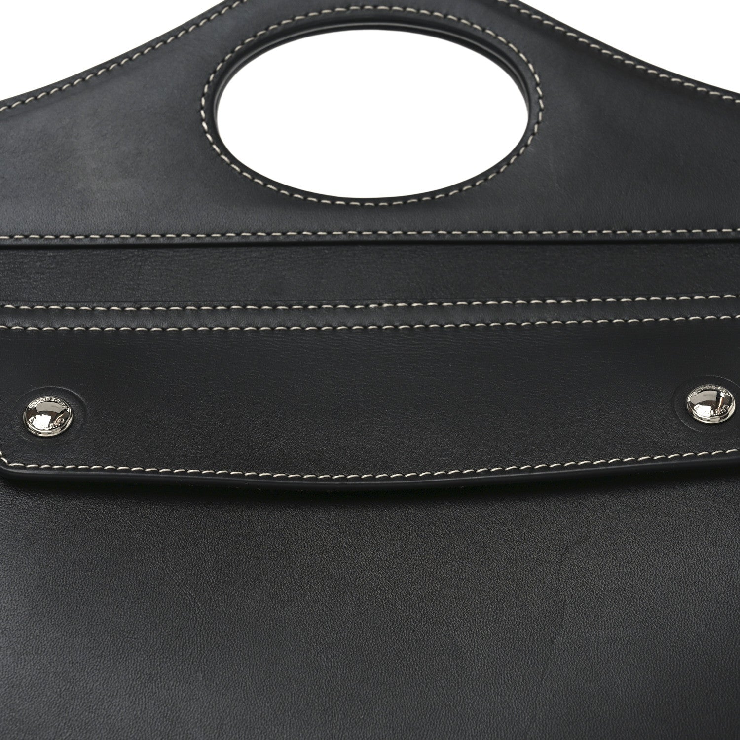 Burberry Soft Calfskin Small Pocket Tote Bag Black 7 of 9