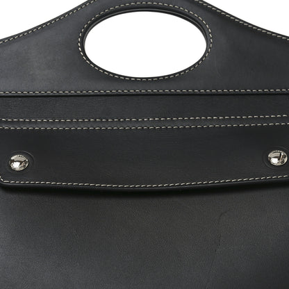 Burberry Soft Calfskin Small Pocket Tote Bag Black 7 of 9