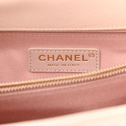 Chanel Caviar Chevron Quilted Small Coco Handle Flap Beige 6 of 11