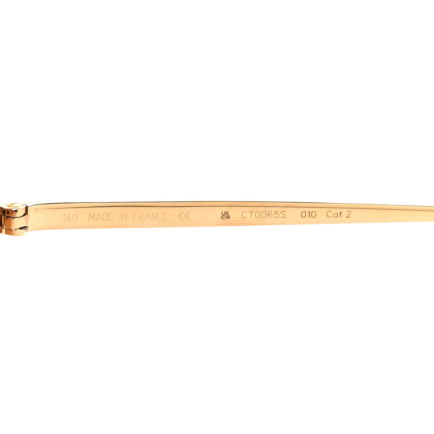 Santos de Cartier Aviator Sunglasses CT0065S Gold