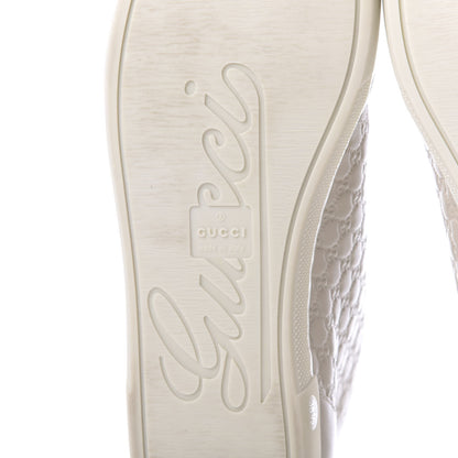 Gucci Microguccissima Womens High Top Sneakers 38.5 Off White 9 of 11