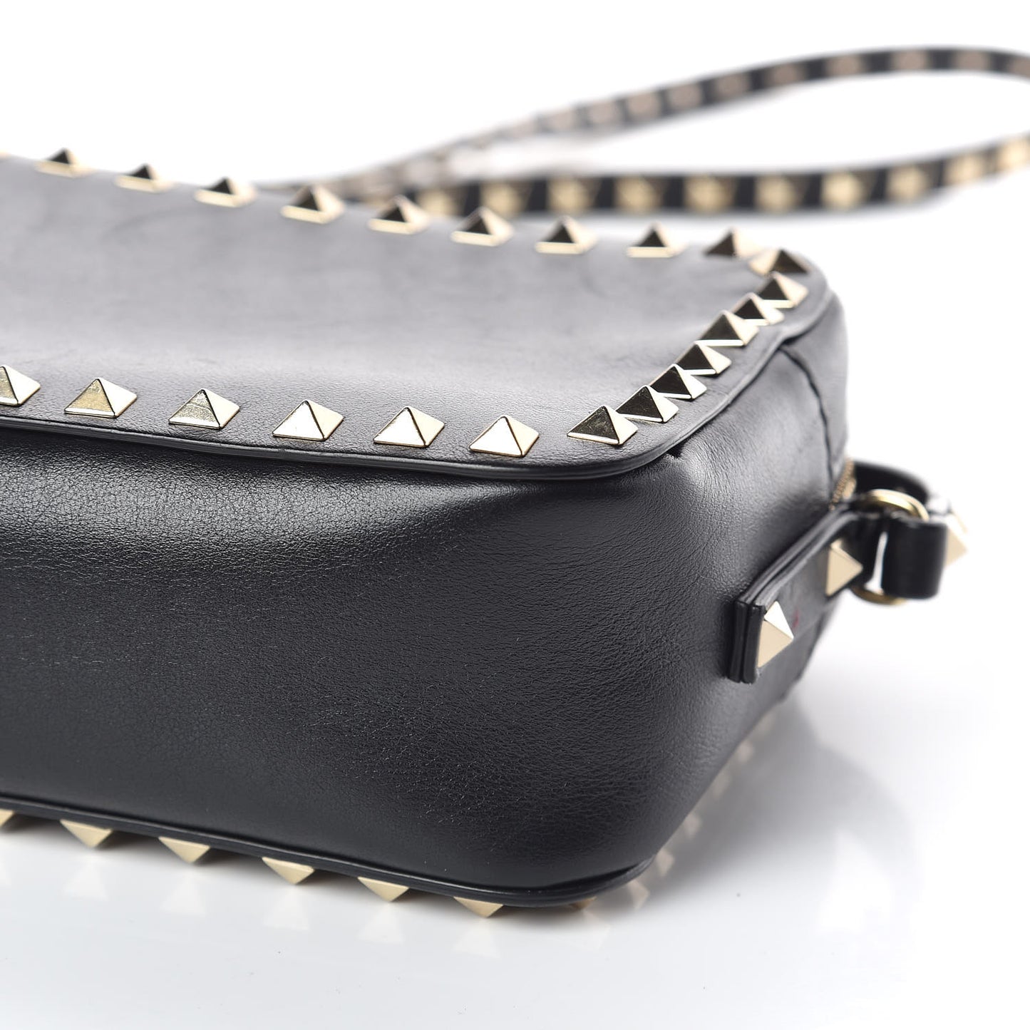 Calfskin Rockstud Camera Crossbody Bag Black