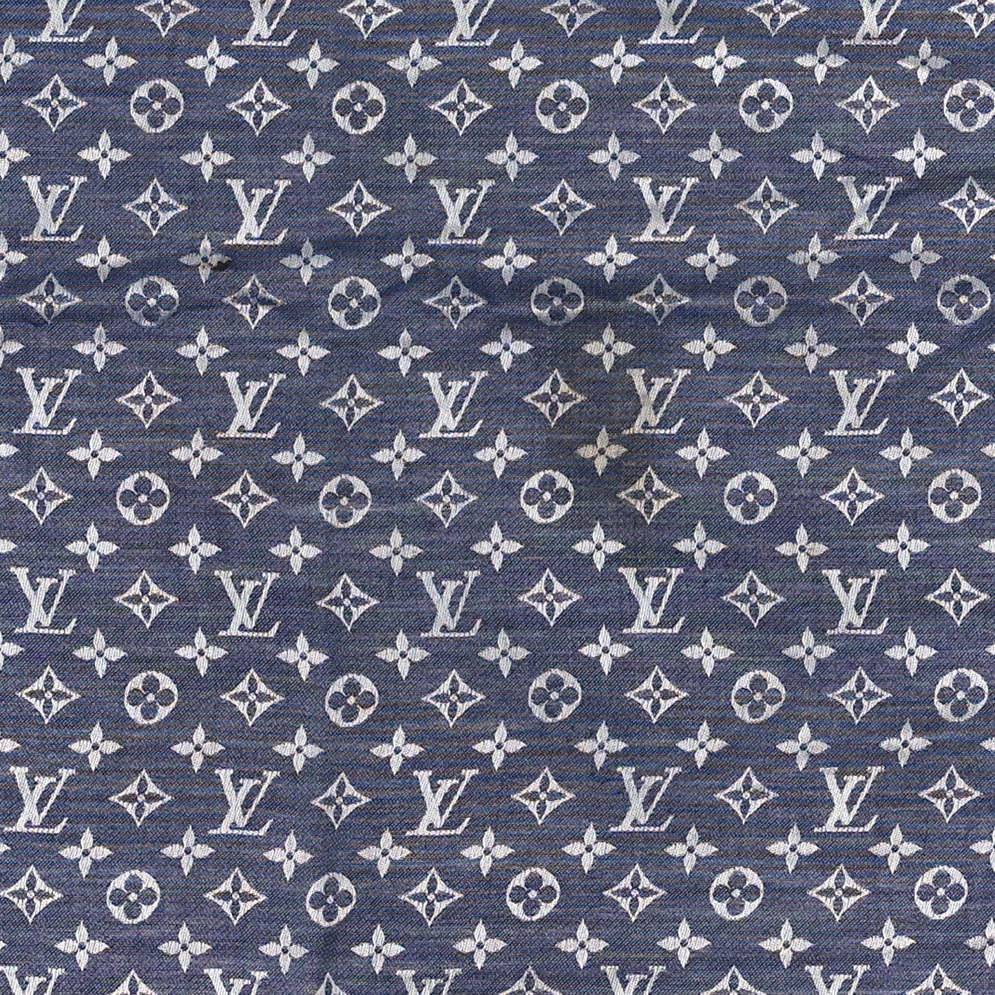 Silk Wool Monogram Denim Shawl Light Blue