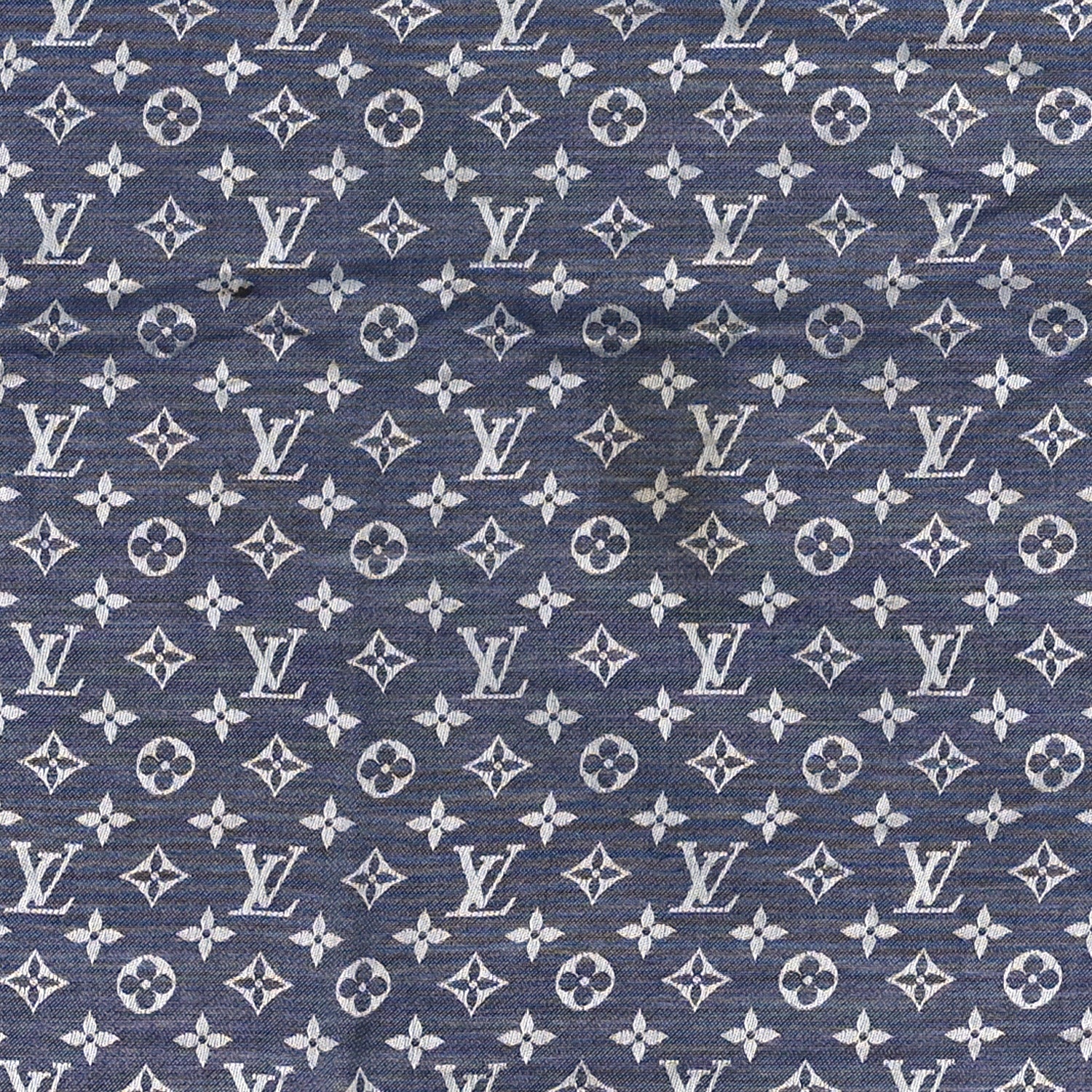 Louis Vuitton Silk Wool Monogram Denim Shawl Light Blue 4 of 4