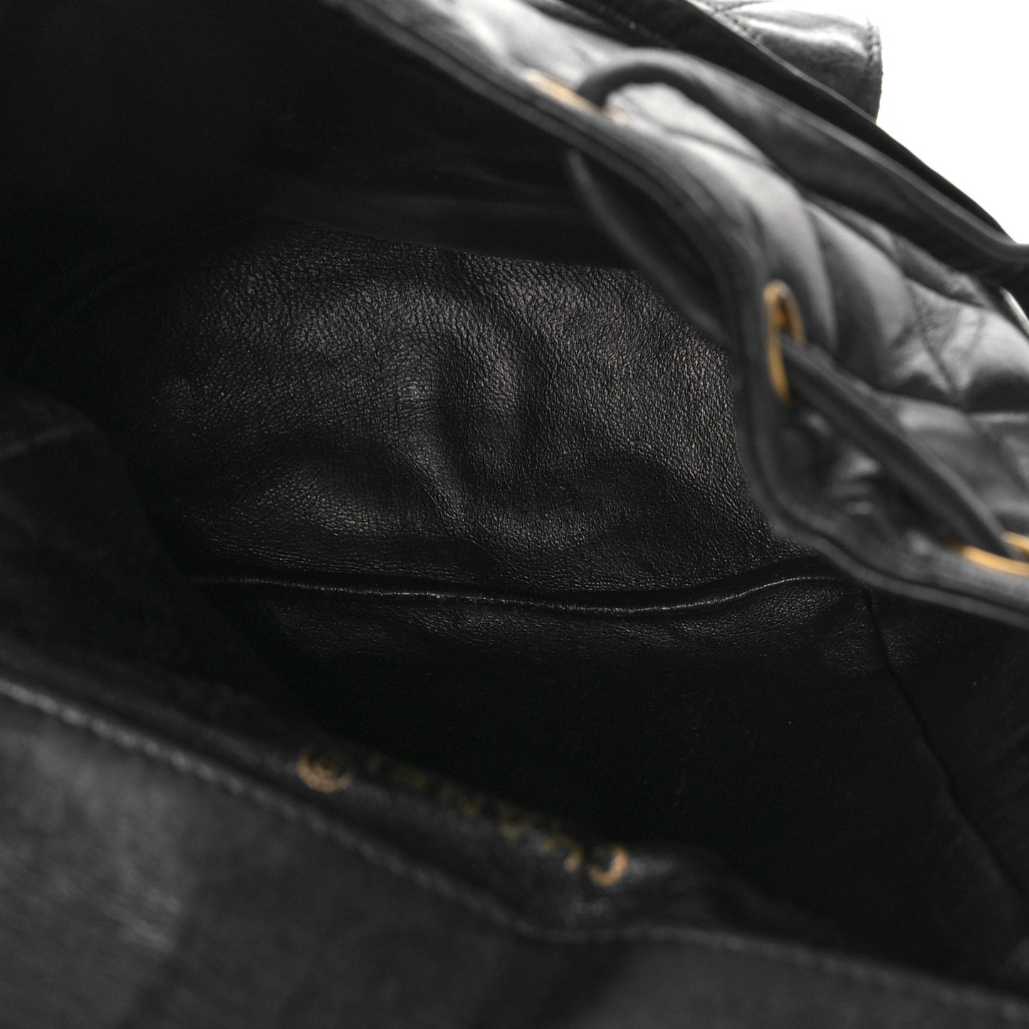 Lambskin Quilted Backpack Black