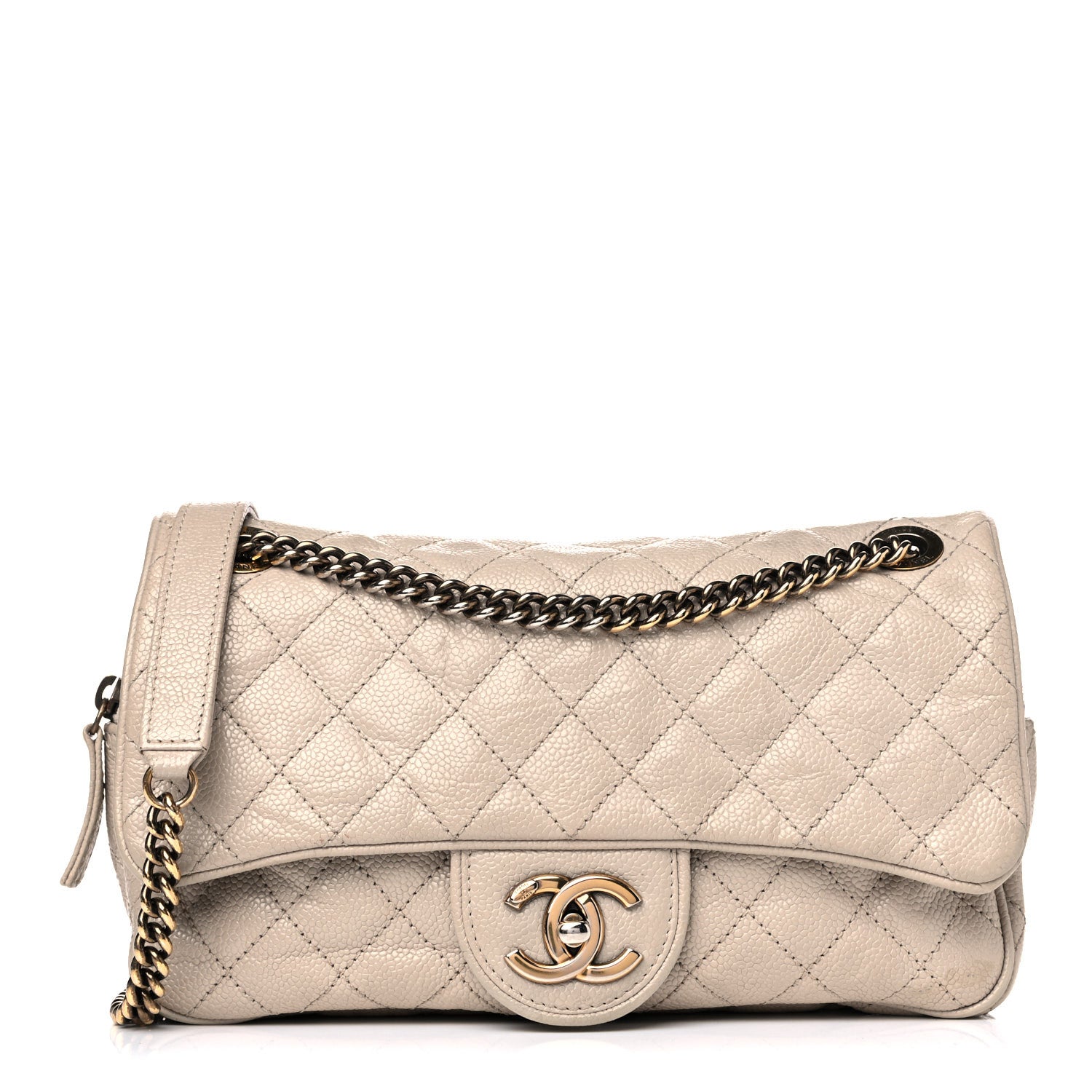 Chanel Crumpled Grained Calfskin Quilted Small Shiva Flap Beige 1 of 15