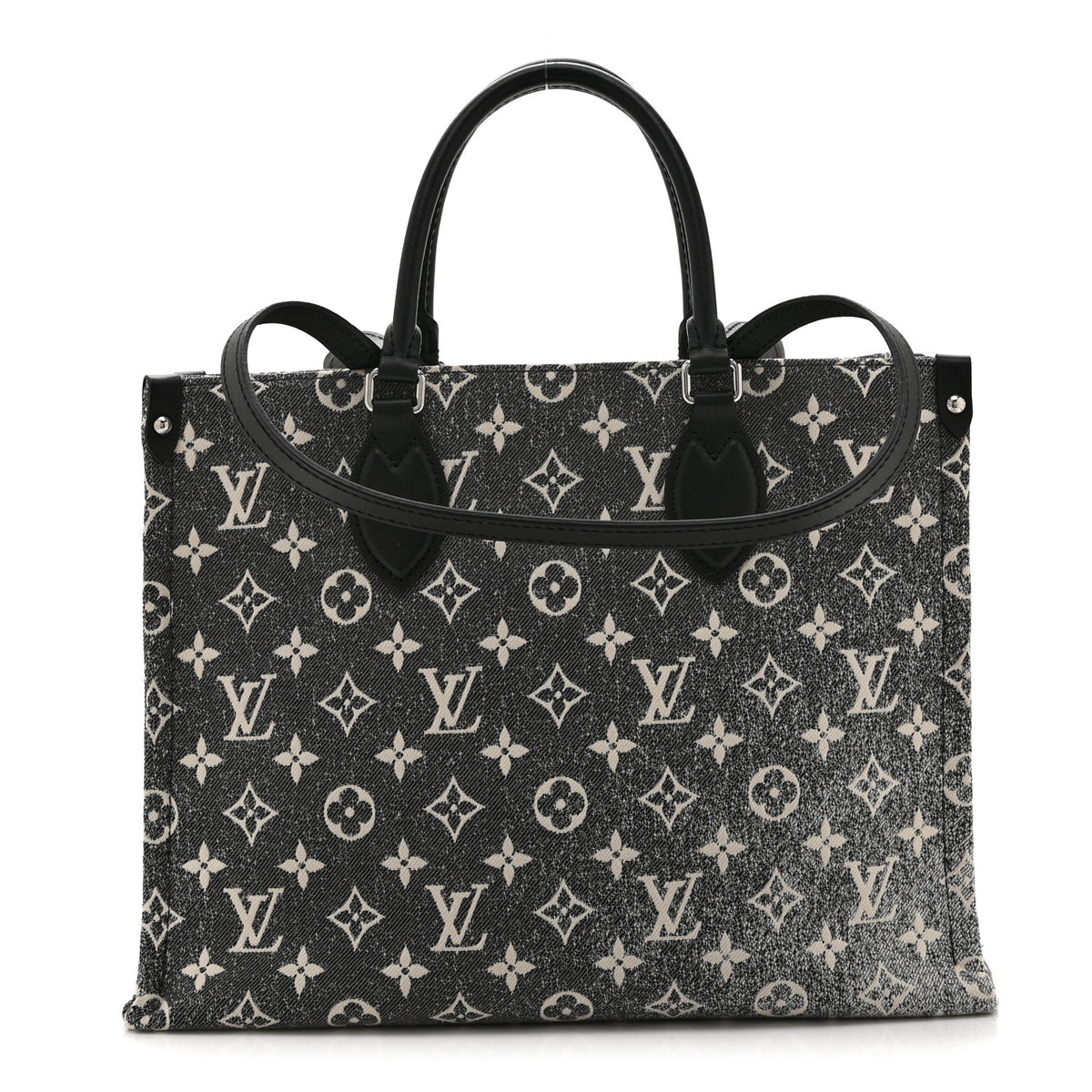 Monogram Jacquard Denim Onthego MM Black
