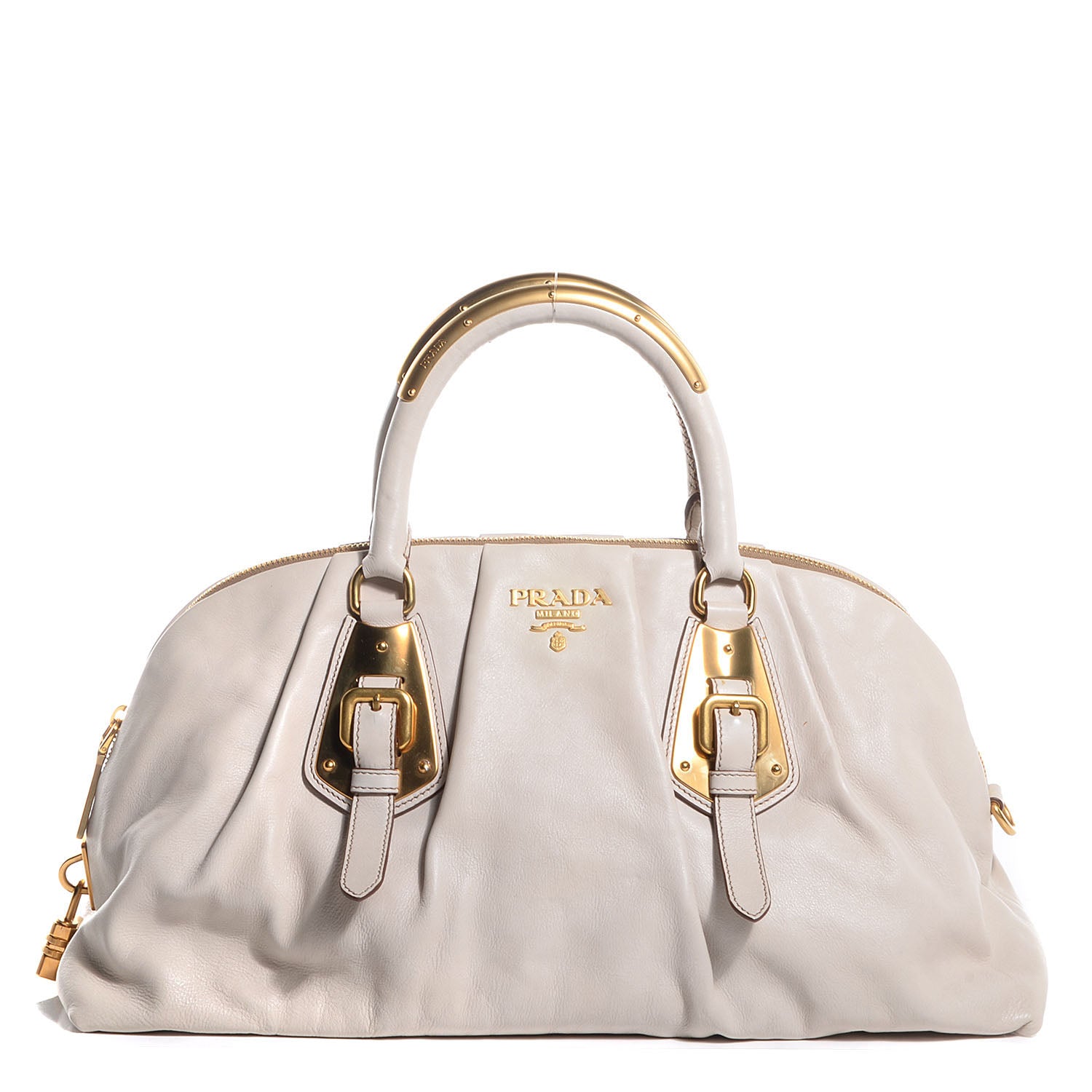 Prada Glace Calf Dome Satchel Talco 1 of 9