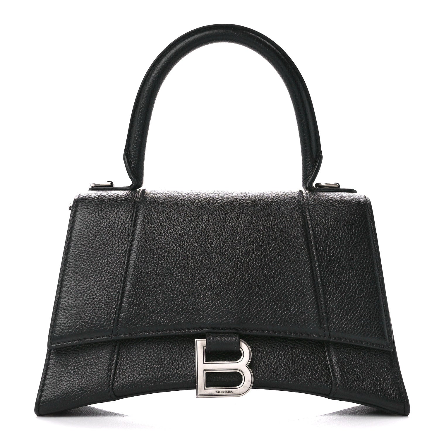 Balenciaga Grained Calfskin Small Hourglass Top Handle Bag Black 1 of 11